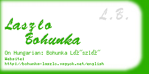 laszlo bohunka business card